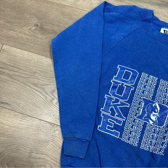 Vintage Duke University Blue Devils Blue Sweatshirt Youth USA Made Kids Large - Picture 4 of 10